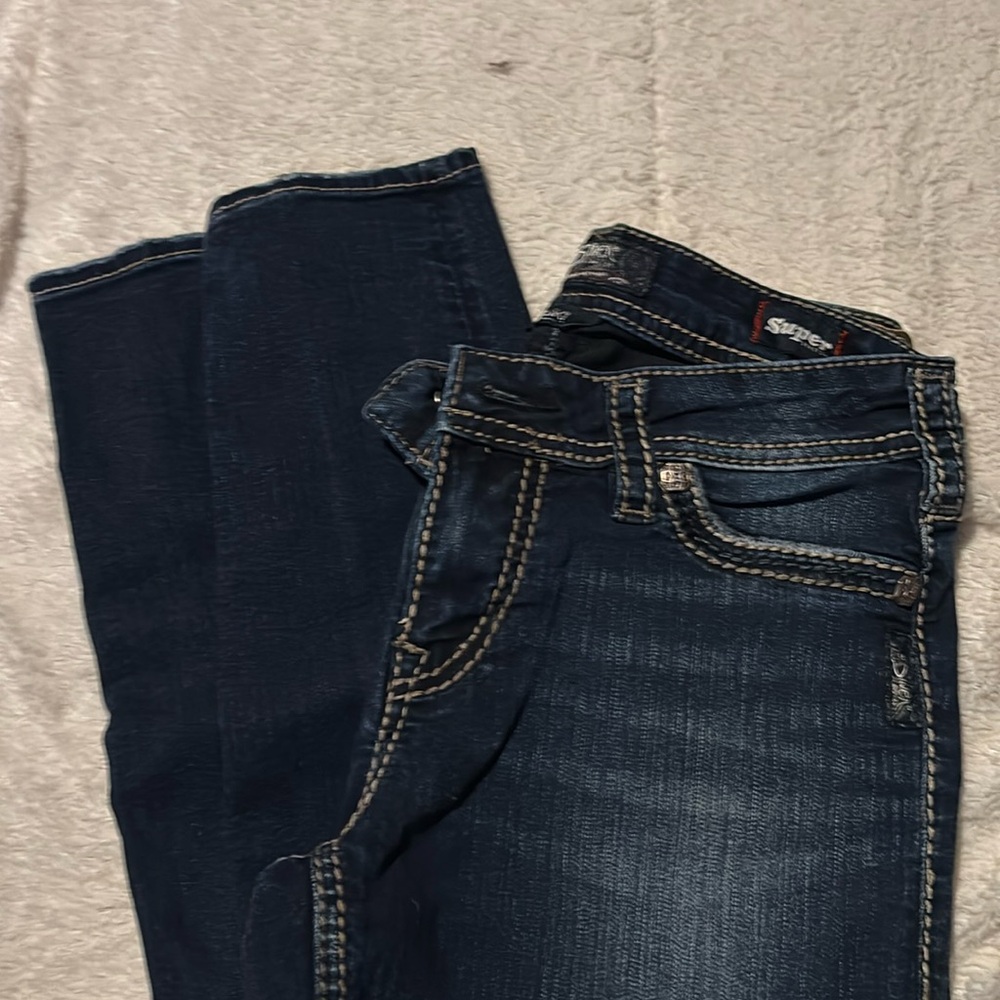 Super Stretch Silver Skinny Jeans